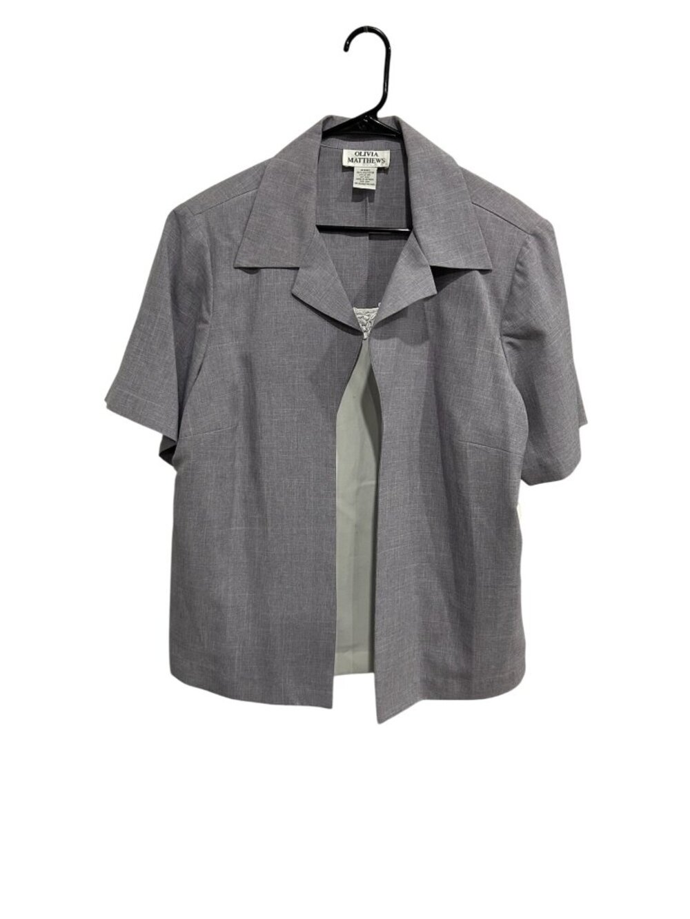 Vintage Olivia Matthews Blazer Jacket & Tank Set Gray Size 20W Career Retro